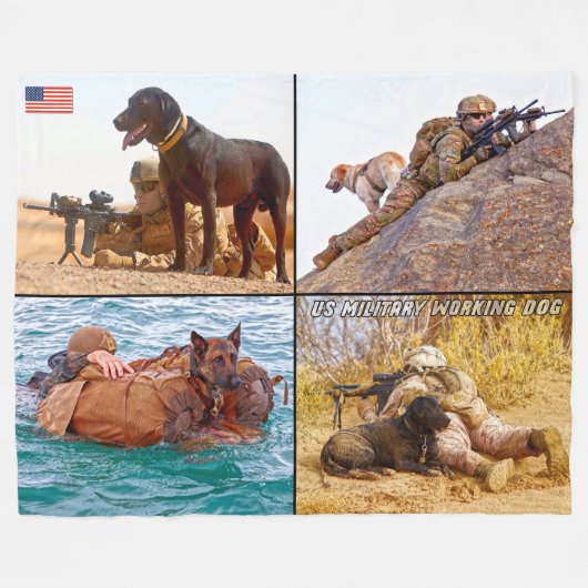 US MILITAIRE WERKDOG FLEECE DEKEN (Voorkant (Horizontaal))