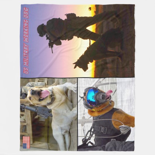 US MILITAIRE WERKDOG FLEECE DEKEN (Voorkant)