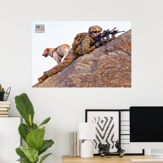 US MILITAIRE WERKDOG POSTER (Thuiskantoor)