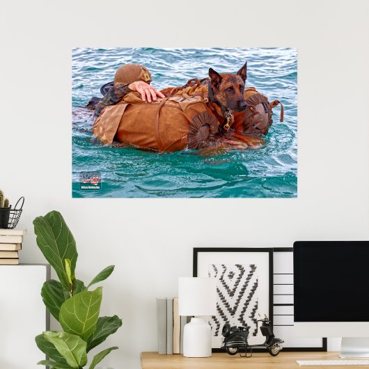 US MILITAIRE WERKDOG POSTER (Thuiskantoor)