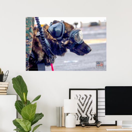 US MILITAIRE WERKDOG POSTER (Thuiskantoor)