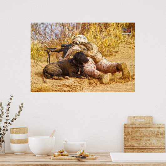 US MILITAIRE WERKDOG POSTER (Keuken)