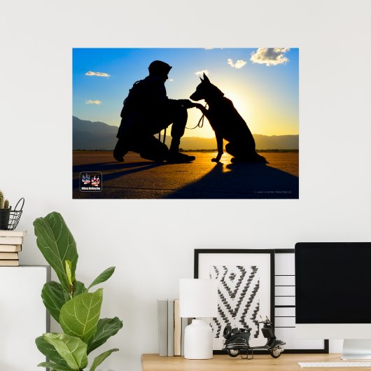 US MILITAIRE WERKDOG POSTER (Thuiskantoor)