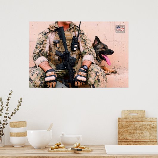 US MILITAIRE WERKDOG POSTER (Keuken)