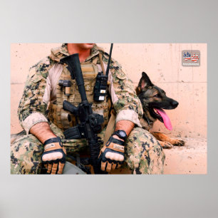 US MILITAIRE WERKDOG POSTER