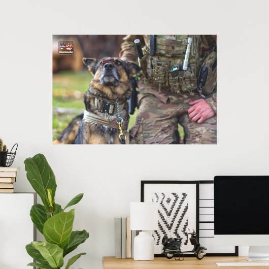 US MILITAIRE WERKDOG POSTER (Thuiskantoor)