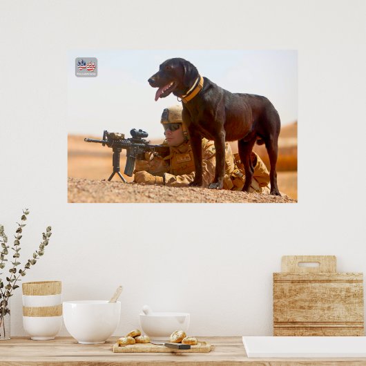 US MILITAIRE WERKDOG POSTER (Keuken)