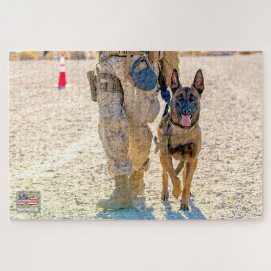 US MILITAIRE WERKENDE HOND (20x30 inch) Legpuzzel (Horizontaal)