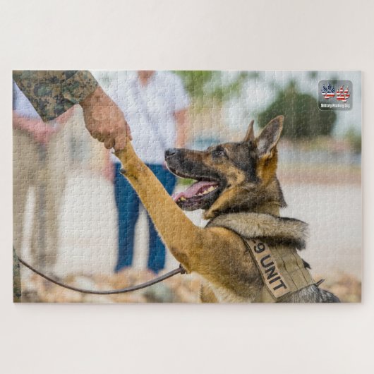 US MILITAIRE WERKENDE HOND (20x30 inch) Legpuzzel (Horizontaal)