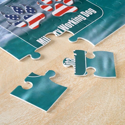 US MILITAIRE WERKENDE HOND (20x30 inch) Legpuzzel (Zijkant)