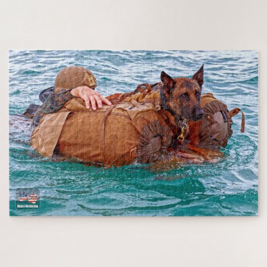US MILITAIRE WERKENDE HOND (20x30 inch) Legpuzzel (Horizontaal)