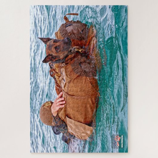 US MILITAIRE WERKENDE HOND (20x30 inch) Legpuzzel (Verticaal)