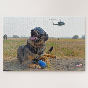 US MILITAIRE WERKENDE HOND (20x30 inch) Legpuzzel