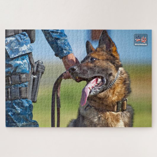 US MILITAIRE WERKENDE HOND (20x30 inch) Legpuzzel (Horizontaal)