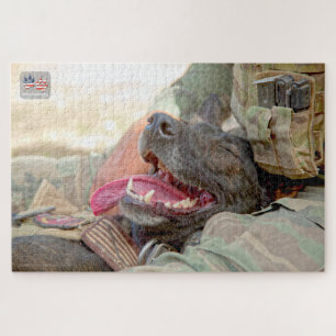 US MILITAIRE WERKENDE HOND (20x30 inch) Legpuzzel