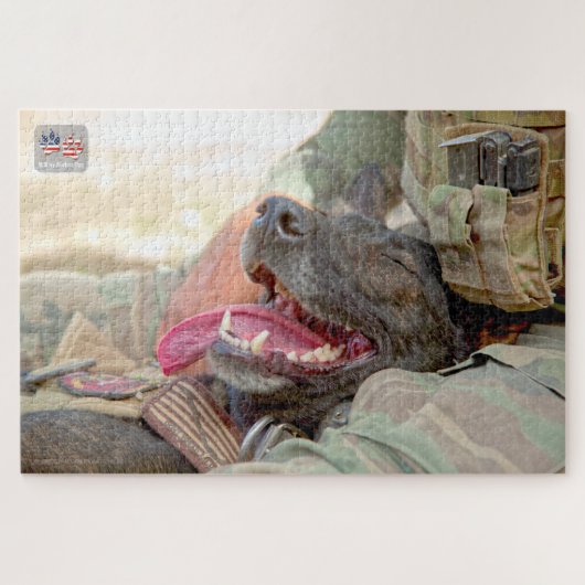 US MILITAIRE WERKENDE HOND (20x30 inch) Legpuzzel (Horizontaal)