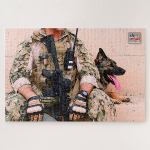 US MILITAIRE WERKENDE HOND (20x30 inch) Legpuzzel