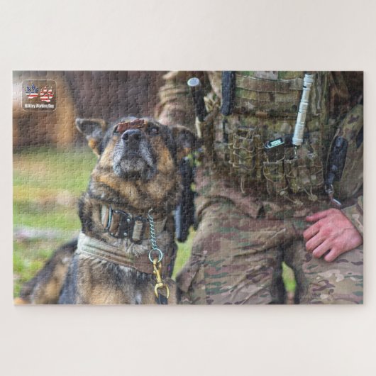 US MILITAIRE WERKENDE HOND (20x30 inch) Legpuzzel (Horizontaal)