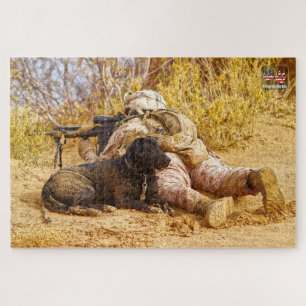 US MILITAIRE WERKENDE HOND (20x30 inch) Legpuzzel
