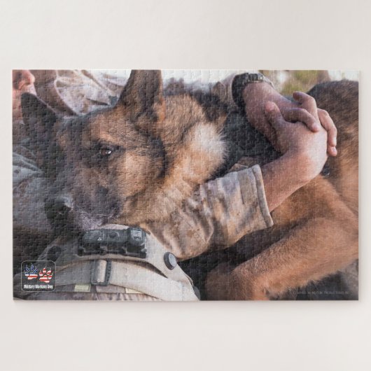 US MILITAIRE WERKENDE HOND (20x30 inch) Legpuzzel (Horizontaal)