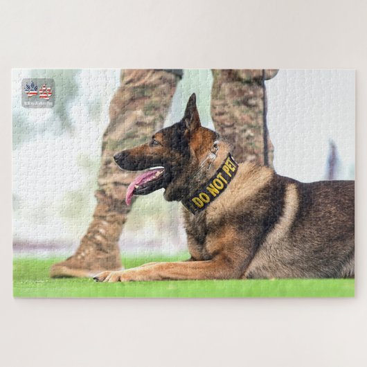 US MILITAIRE WERKENDE HOND (20x30 inch) Legpuzzel (Horizontaal)