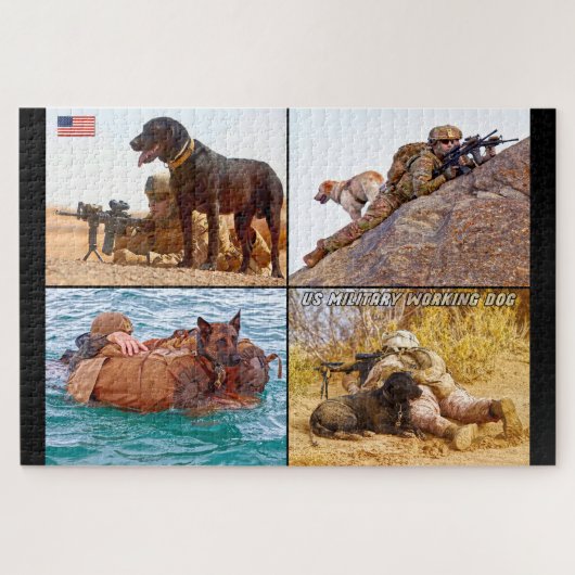 US MILITAIRE WERKENDE HOND (20x30 inch) Legpuzzel (Horizontaal)