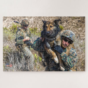 US MILITAIRE WERKENDE HOND (20x30 inch) Legpuzzel