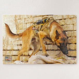 US MILITAIRE WERKENDE HOND (20x30 inch) Legpuzzel