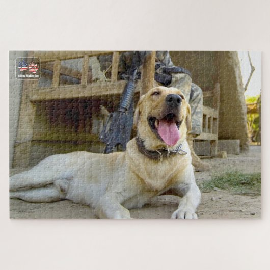 US MILITAIRE WERKENDE HOND (20x30 inch) Legpuzzel (Horizontaal)