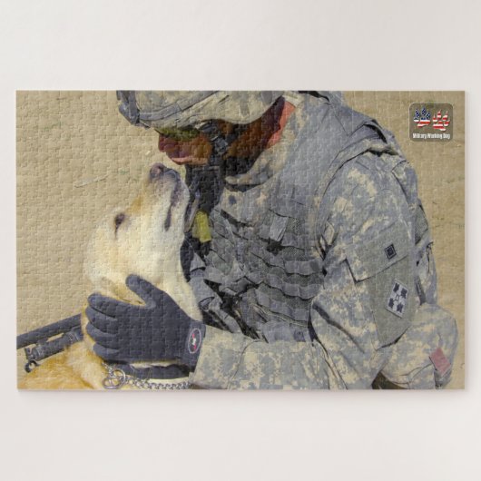US MILITAIRE WERKENDE HOND (20x30 inch) Legpuzzel (Horizontaal)