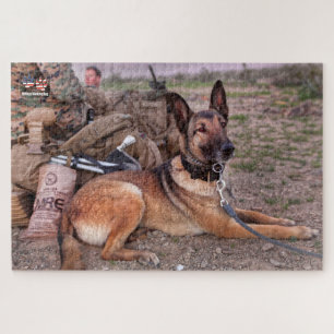US MILITAIRE WERKENDE HOND (20x30 inch) Legpuzzel