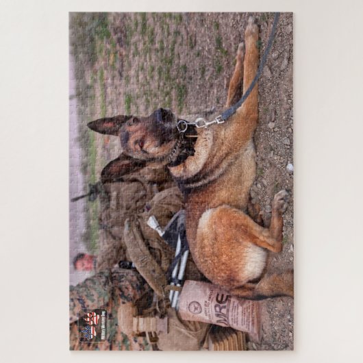 US MILITAIRE WERKENDE HOND (20x30 inch) Legpuzzel (Verticaal)