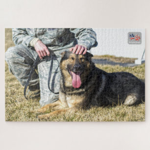 US MILITAIRE WERKENDE HOND (20x30 inch) Legpuzzel