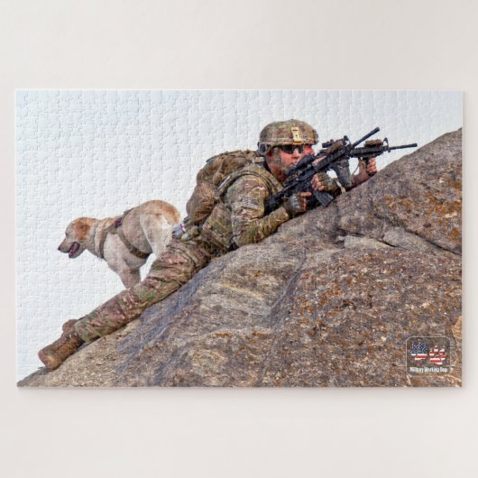 US MILITAIRE WERKENDE HOND (20x30 inch) Legpuzzel (Horizontaal)