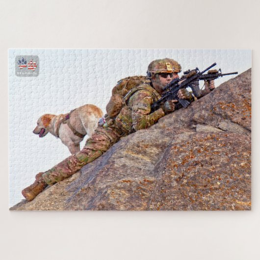 US MILITAIRE WERKENDE HOND (20x30 inch) Legpuzzel (Horizontaal)