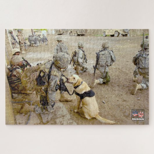 US MILITAIRE WERKENDE HOND (20x30 inch) Legpuzzel (Horizontaal)