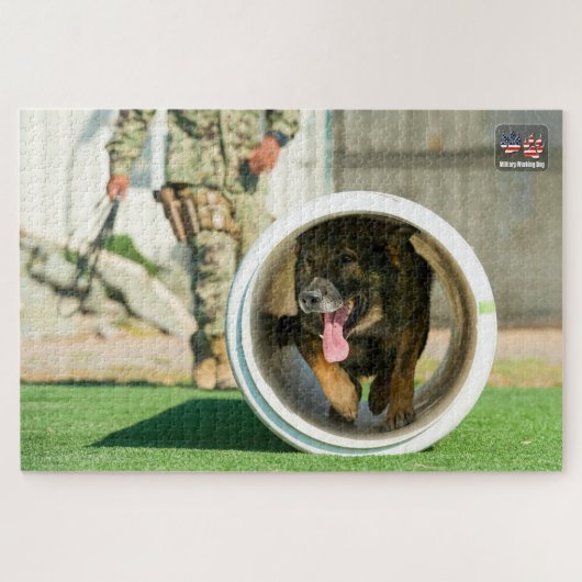 US MILITAIRE WERKENDE HOND (20x30 inch) Legpuzzel (Horizontaal)