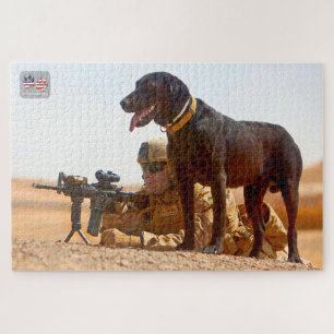 US MILITAIRE WERKENDE HOND (20x30 inch) Legpuzzel