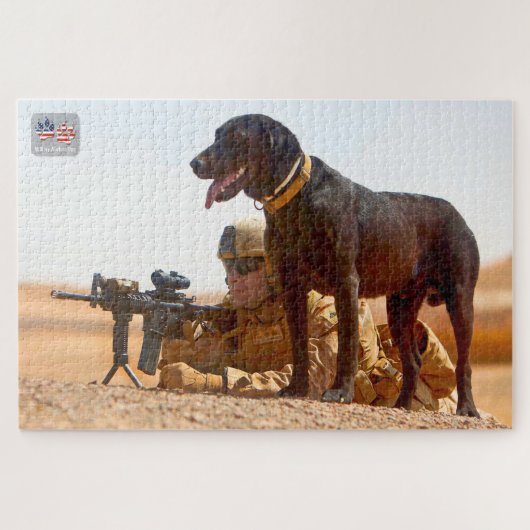 US MILITAIRE WERKENDE HOND (20x30 inch) Legpuzzel (Horizontaal)