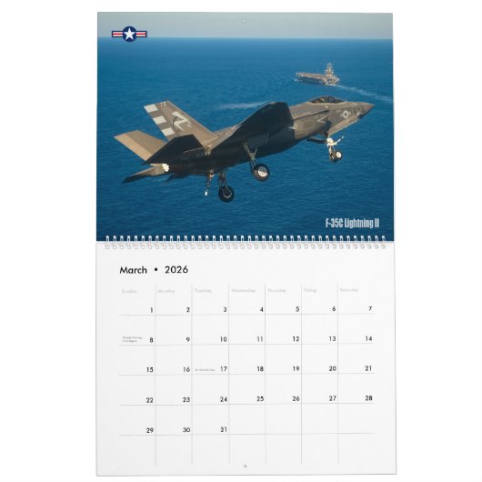 US MILITARY AVIATION KALENDER (Mar 2026)