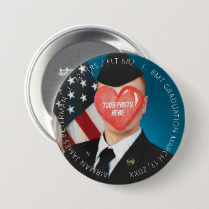 US Military Basic Training Boot Camp Afstuderen 3" Ronde Button 7,6 Cm
