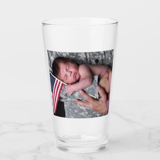 US Military Soldier Cute Baby Drinking Glass Glas (Voorkant)