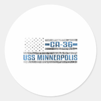 US Minneapolis World War Cruiser CA-36 Amerikaanse Ronde Sticker