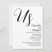 US Modern Elegant Wedding on White Kaart (Voorkant)