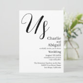 US Modern Elegant Wedding on White Kaart (Staand voorkant)