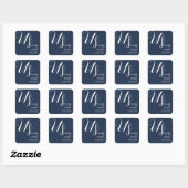 US Modern Romantisch Bruiloft op Navy Blue Vierkante Sticker (Vel)