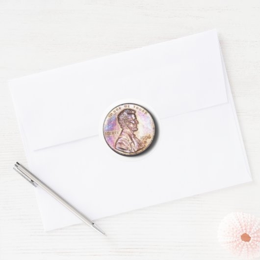 US-munt penny Ronde Sticker (Envelop)