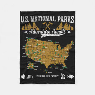 Us Nationaal Park Avontuur Wacht - Wandelingen En  Fleece Deken