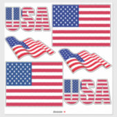 US National Flag Contour Sticker (Vel)