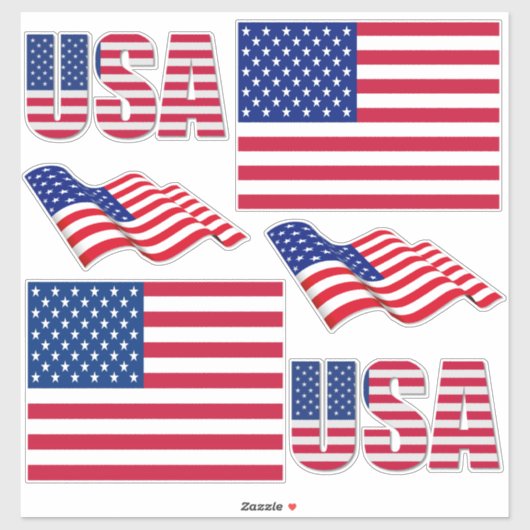 US National Flag Contour Sticker (Vel)